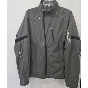 RLX Ralph Lauren Windbreaker SAMPLE Jacket Mens Medium Grey Lightweight Pinaccle